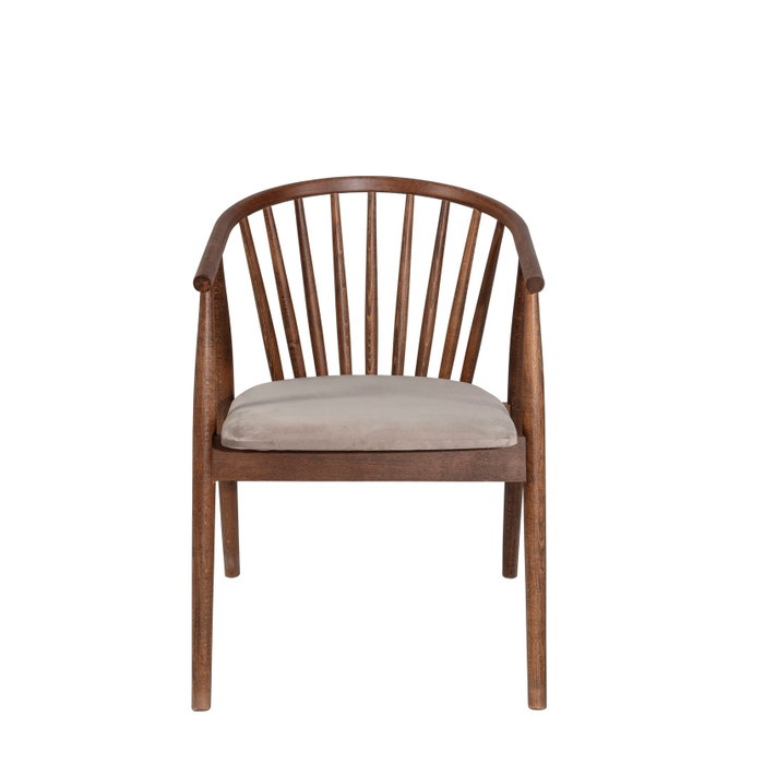 Hanah Home Albero48 Silla de Madera de Haya, Nogal y Beige, 55x77x47 cm